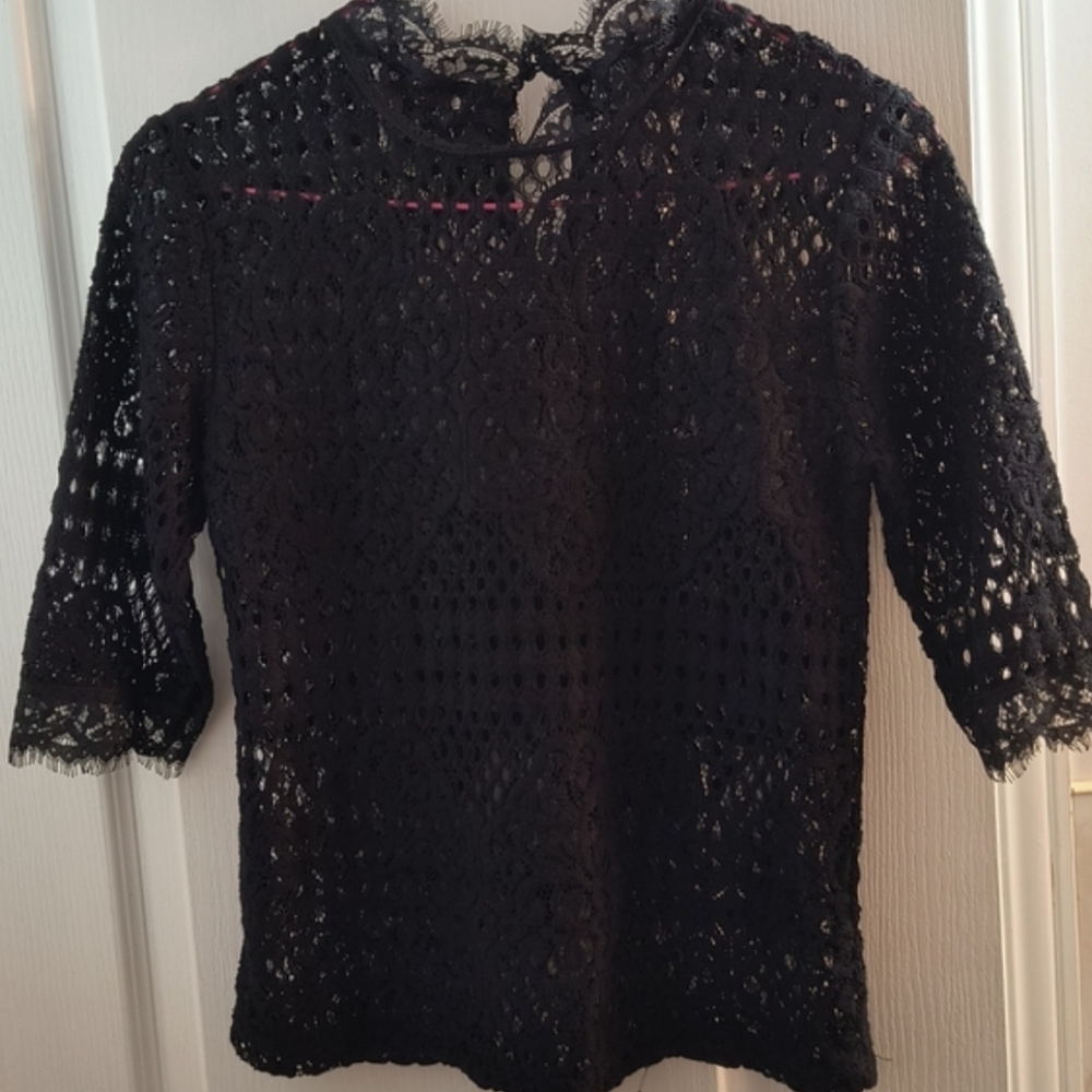 Zara Black Lace Blouse